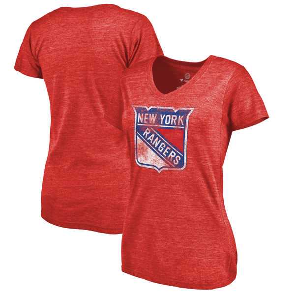 Women's New York Rangers Distressed Team Primary Logo V Neck Tri Blend T-Shirt Red FengYun,We sell and wholesale Women's New York Rangers Distressed Team Primary Logo V Neck Tri Blend T-Shirt Red FengYun on line form chian!